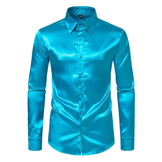 Solid Satin Luxury Dress Shirt