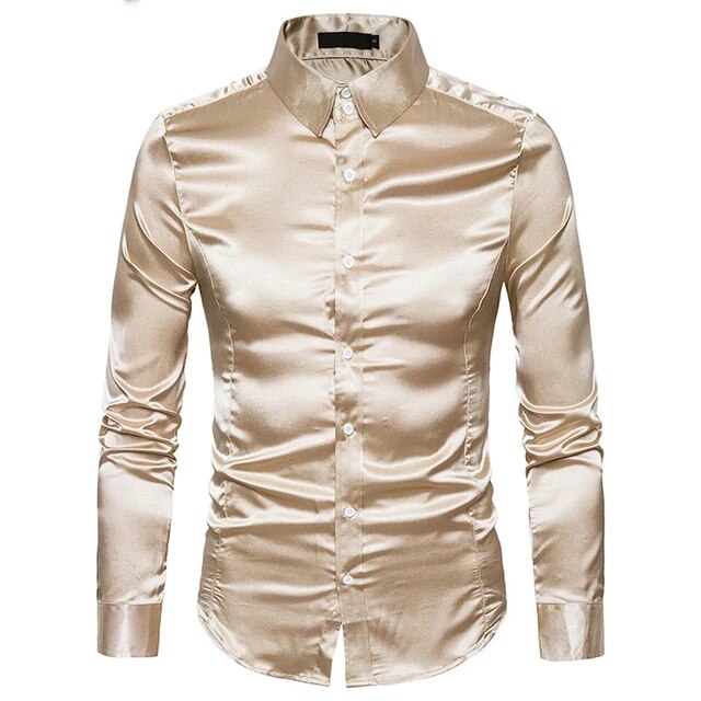 Solid Satin Luxury Dress Shirt