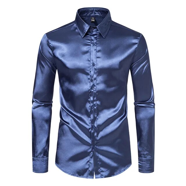 Solid Satin Luxury Dress Shirt