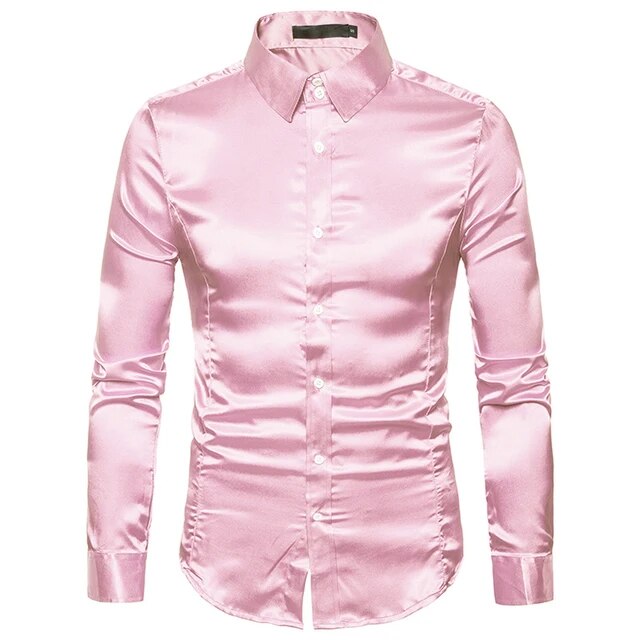Solid Satin Luxury Dress Shirt