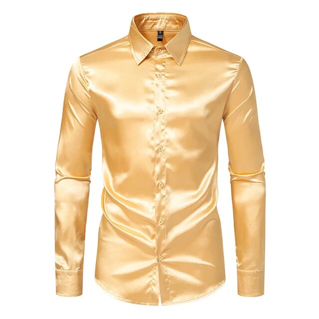 Solid Satin Luxury Dress Shirt
