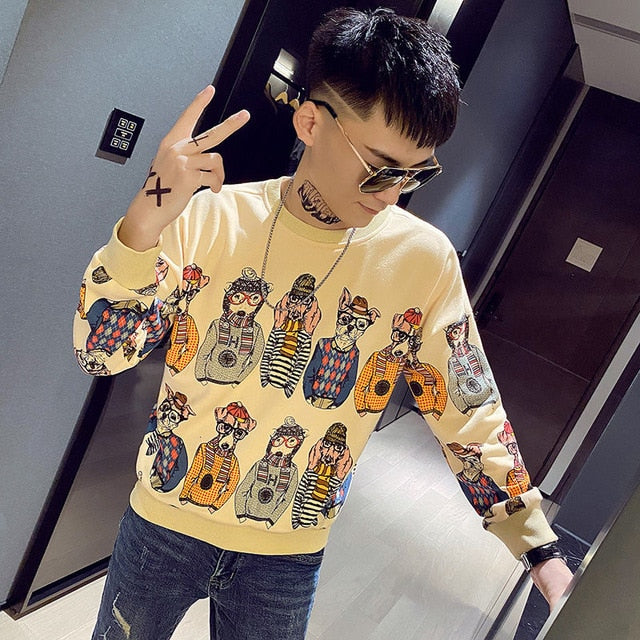 Winter Dogs in Sweater Print Design Sweatshirts