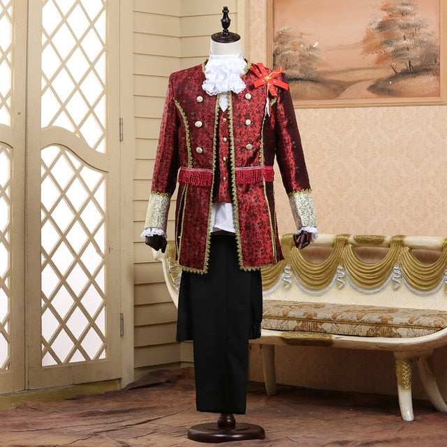 Fabulous Five Pieces Set Europe Court Style Men Costume Suits