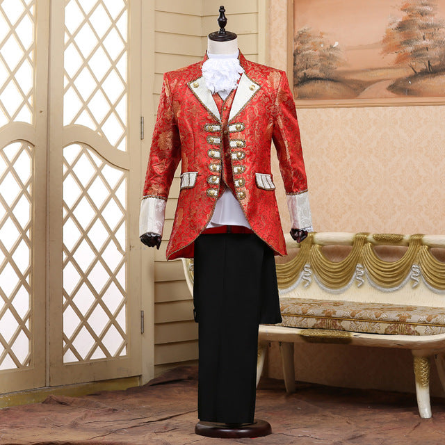 Fabulous Five Pieces Set Europe Court Style Men Costume Suits