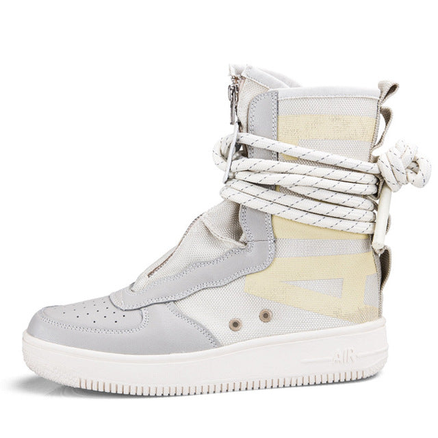 Upper Ankle Tie Breathable Mesh High Top Casual Men Sneaker