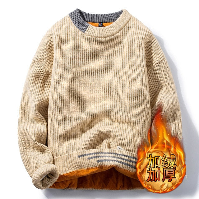 Solid Wool-Blend O-Neck Sweater