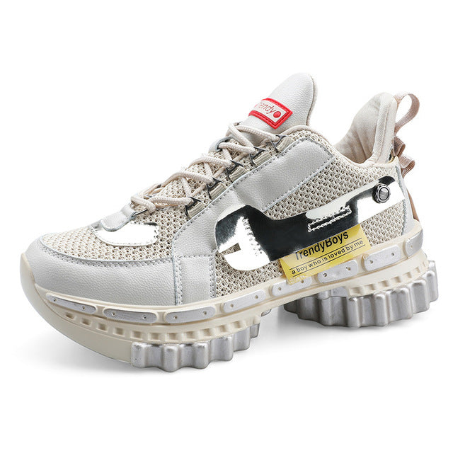 Mesh Geometric Breathable Lace Up Men Sneaker