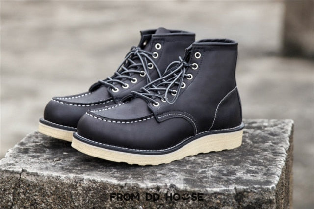 Goodyear Welted Vintage Genuine Leather Ankle Boots