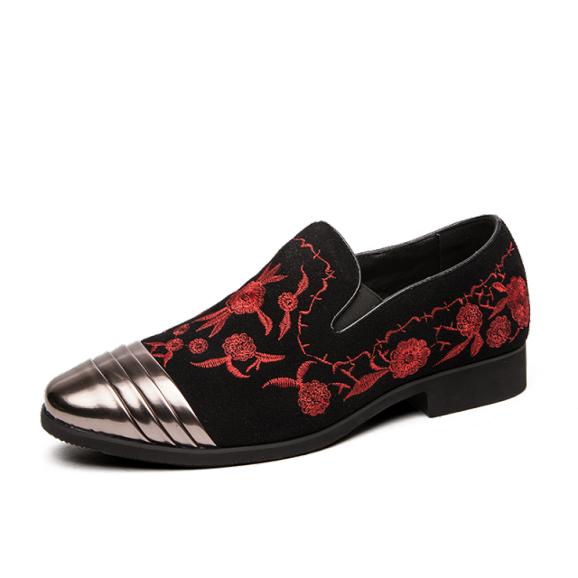 Floral Embroidery Flock Shoes