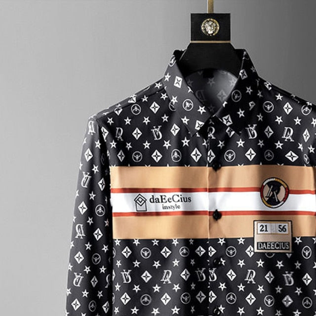 Unique Symbol Printed Long Sleeves Shirt