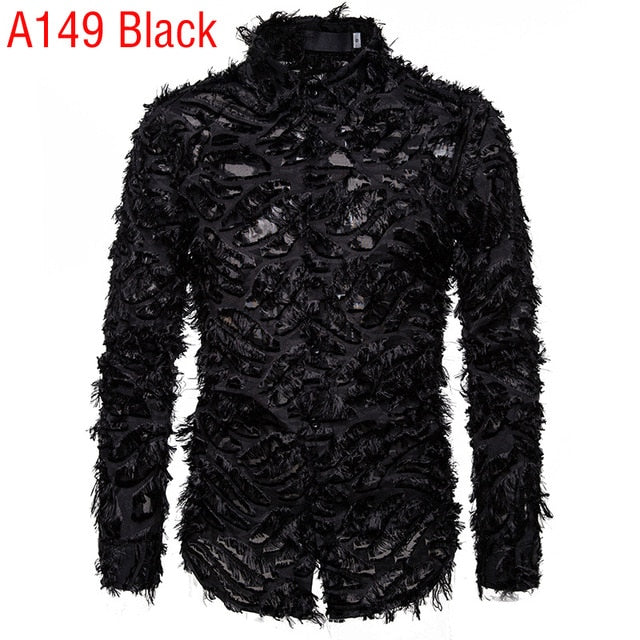 Full Feather Design Long-Sleeved Shirt