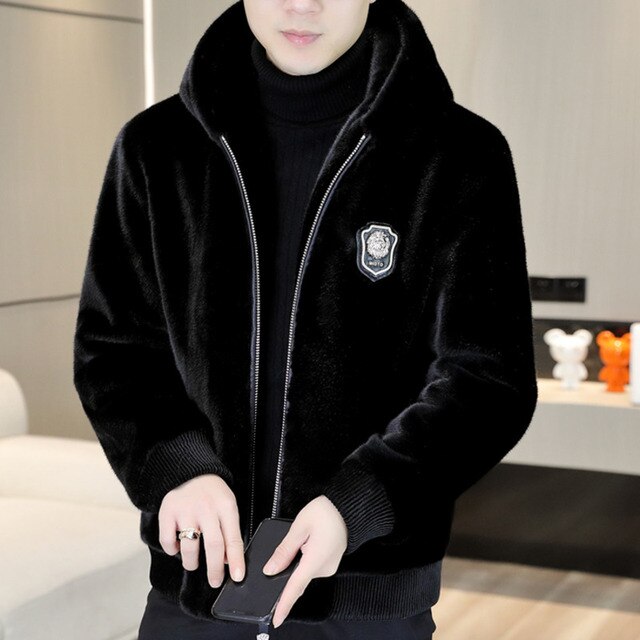 Ferret Fur Golden Velvet Jacket