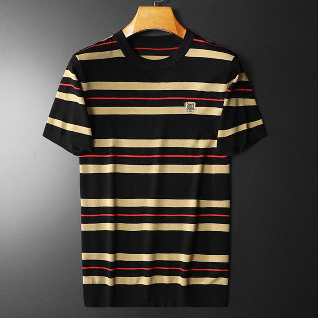 Mono Palette Striped Pattern T-Shirt