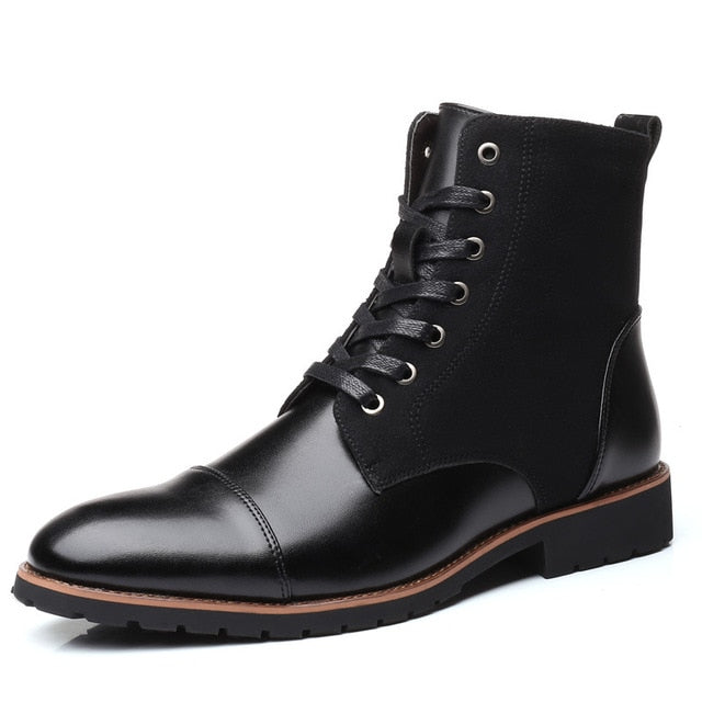 Classic Look Warm Lined Men PU Boots