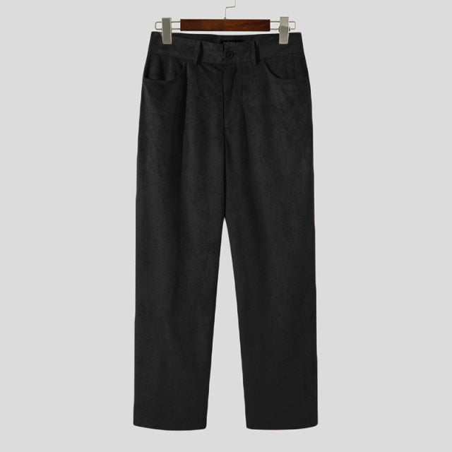 Solid Color Faux Suede Trouser