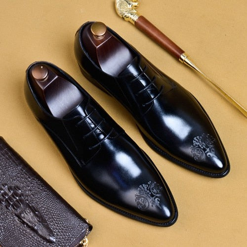 Genuine Leather Formal Dress Pointed Toe Handmade Crafted Man Shoes