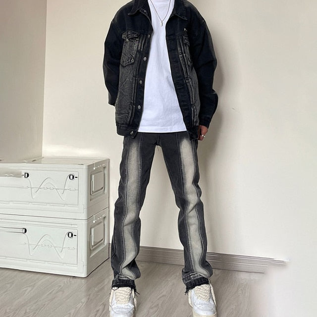 Streetwear Double Pocket Denim Men Jeans