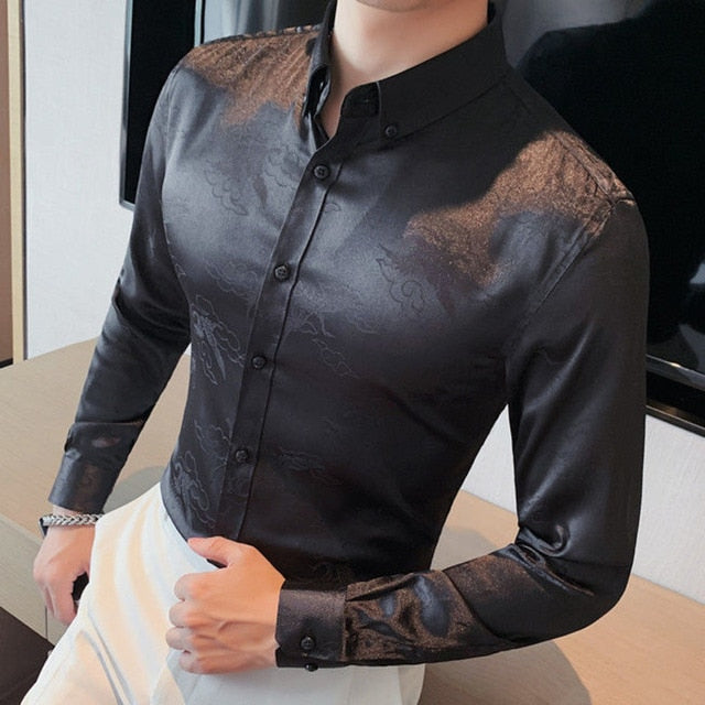 Chinese Dragon Pattern Fit Shirt