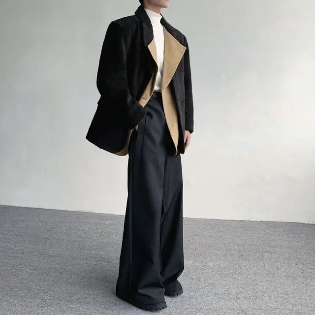 Fake Two-Piece Solid Blazer