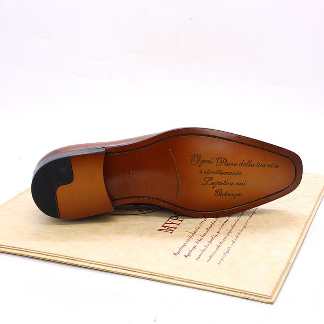 Oxfords Genuine Leather Cap Top Shoes