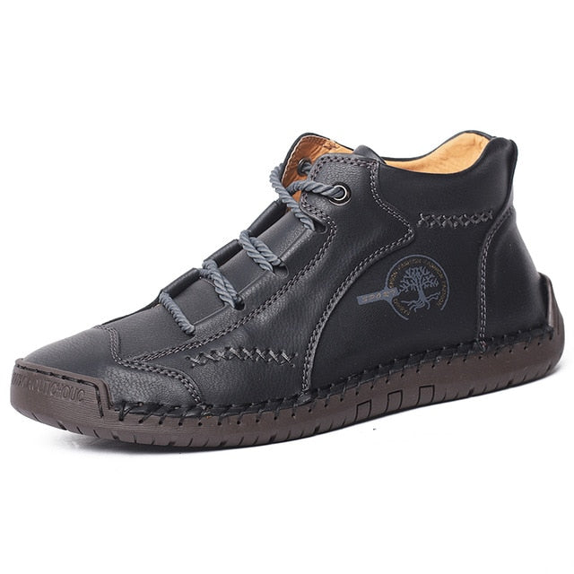 Outdoor Style Leather Lace-up Men Ankle Boots