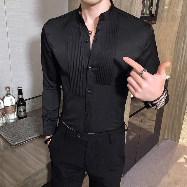 Solid Color Business Wear Long Sleeve Shirt