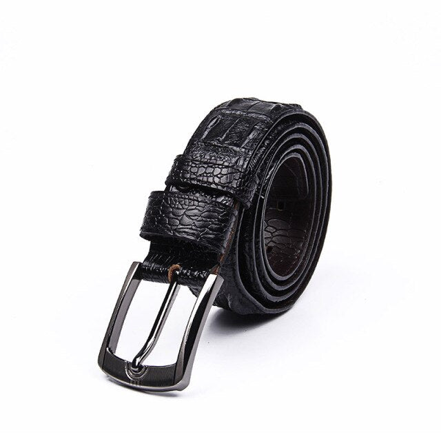 PU Leather Crocodile Pin Buckle Belts