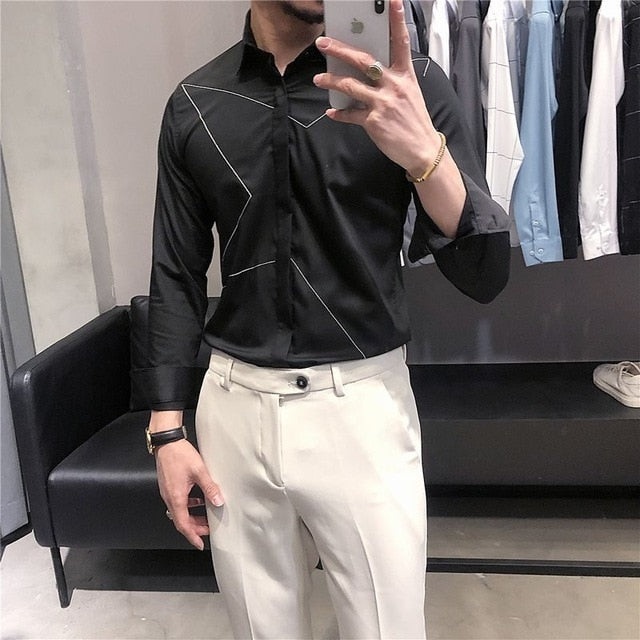 Classy Contrast Starline Patterned Shirts