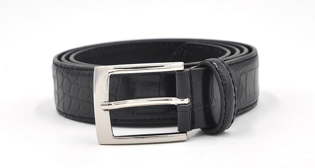 Crocodile Pattern With Faux Split Leather Men Belt