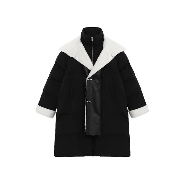 Lamb Wool Cotton Thickened Lapel Coat