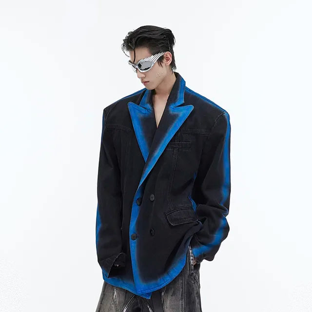 Blue Line Shoulder Padded Blazer