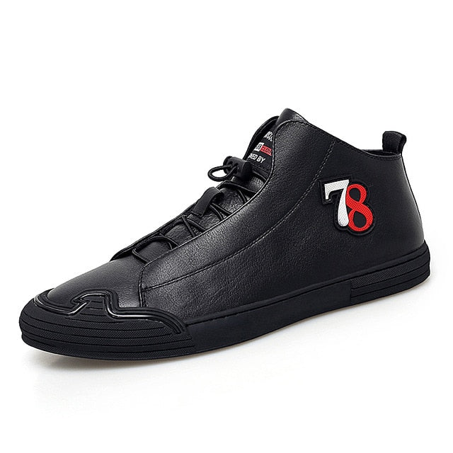 Men Black Gray Shoes Men Genuine Leather