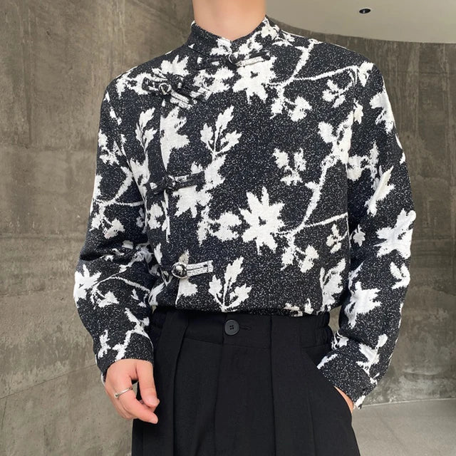 Dial Buckle Chinese Chic Shirt