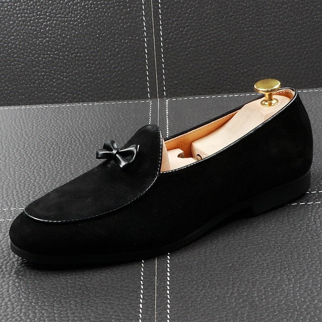 Pointed Toe with Butterfly Bowknot Detail Men Loafers Shoes