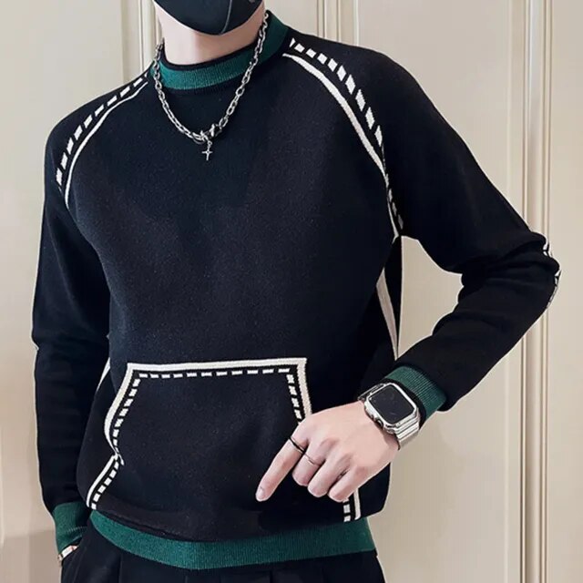 Striped Print Knitted Sweater