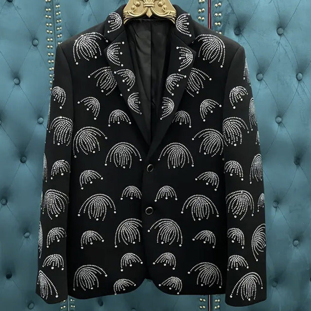 Black Silver Diamond Blazer