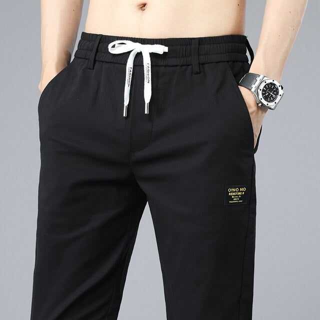 Solid Cotton Regular Fit Straight Pants