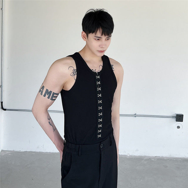 Vest Silhouette Metal Closure Tank Top