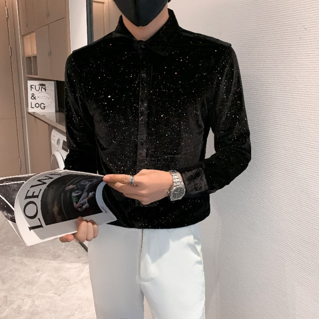 Fashion Paint Splatter Cotton Polyester Long Sleeves Shirt