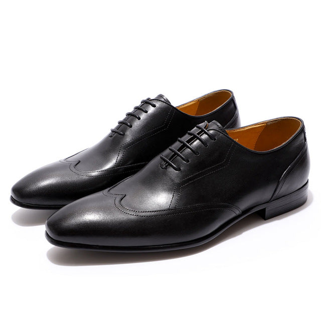Excellent Black Green Hand Crafted Wingtip Men Oxfords Shoes