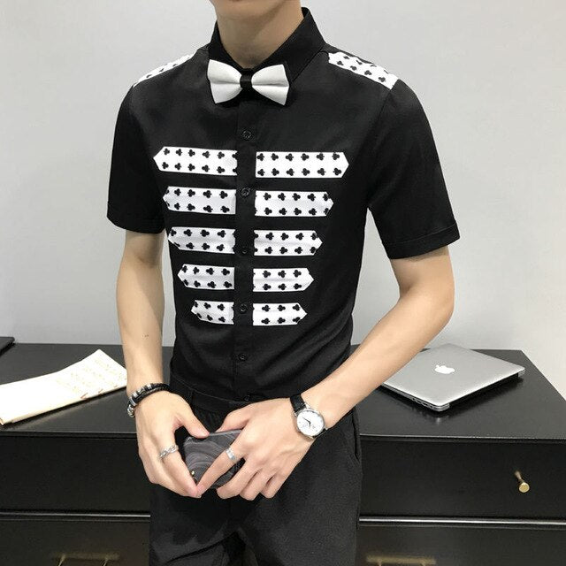 Two-tone Contrast Formal Men Shirt