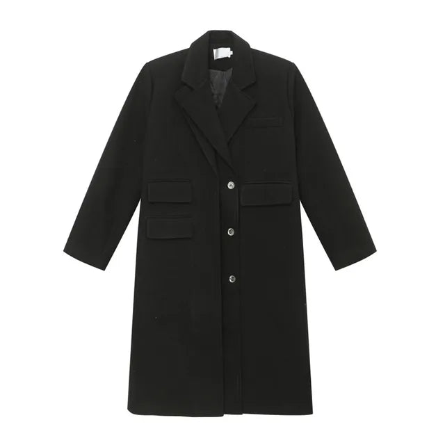 Solid Double Layer Multi-Pocket Coat