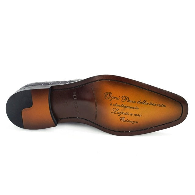 Elegant Genuine Leather Italian Wingtip Brogue Shoes with Monk Strap