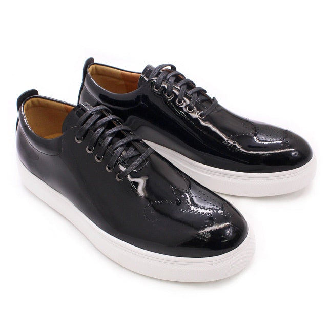 Glossy Cross-tied Patent Leather Oxfords Shoes