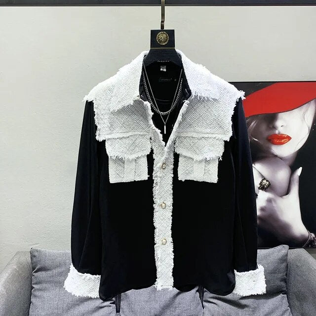 Fashion Patchwork Long Sleeve Shirt