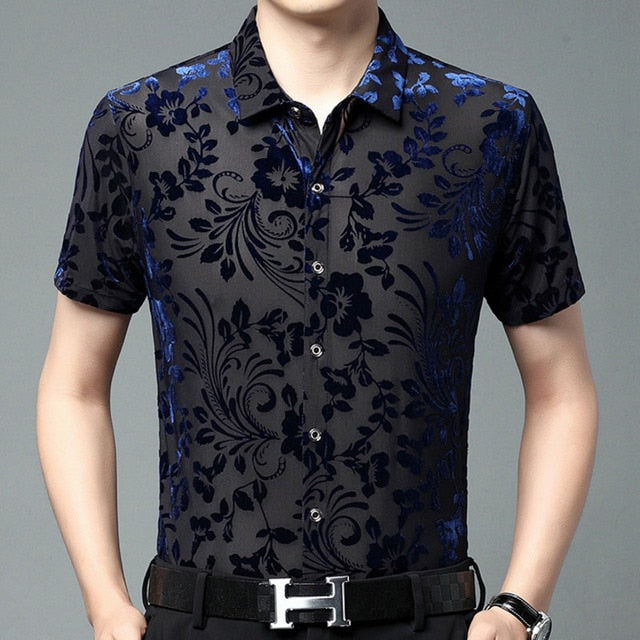 Floral See-Through Printed Shirt