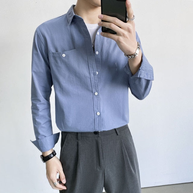 Chest Pocket Decorated Long-Sleeved Shirt