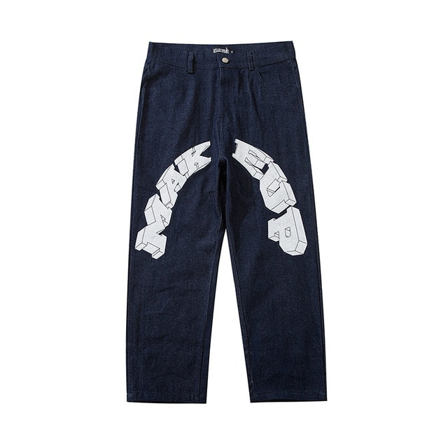 Stars Embroidery Style Loose Jeans