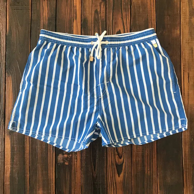 Stripes Drawstring Beach Shorts