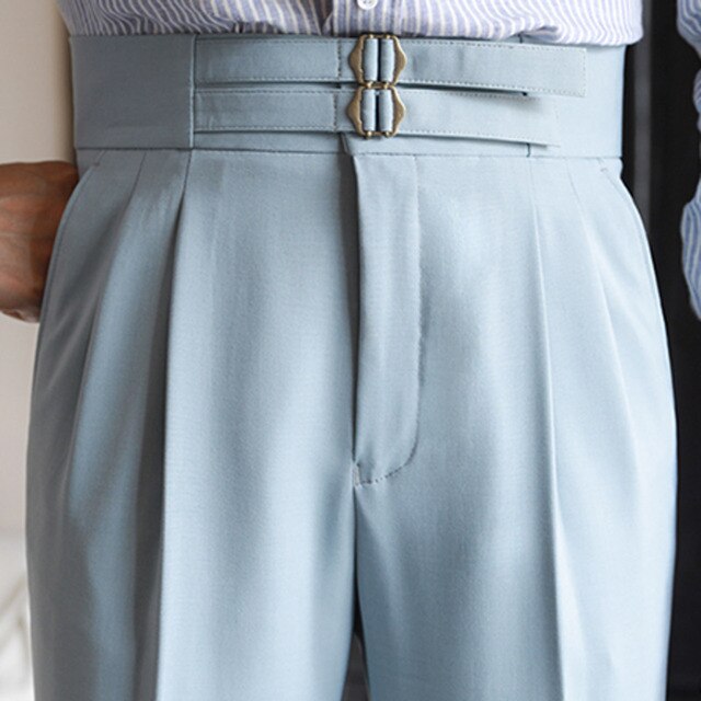 Solid High-Quality Metal Buckle Trousers